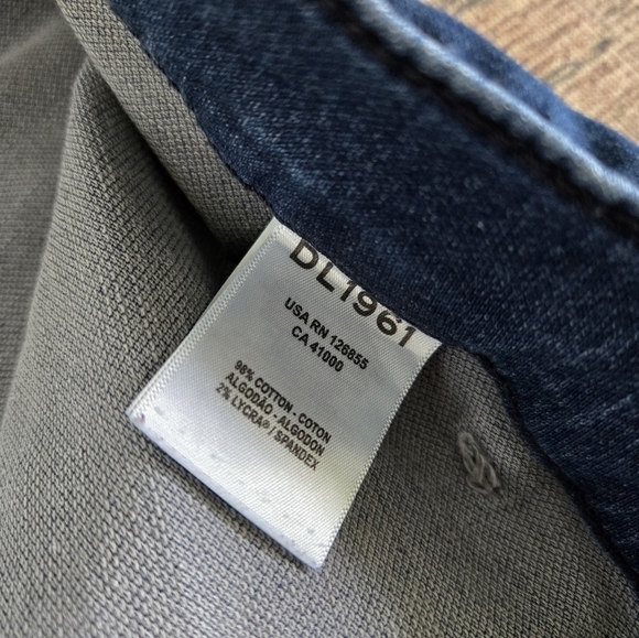 DL1961 Hepburn Wide Leg High Rise Blue Jeans Denim Vintage 33" Blue Tide Size 31 - Picture 5 of 8